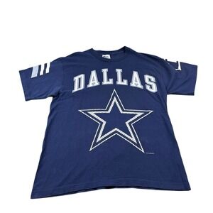Pro Player Blue White VTG 1997 Dallas Cowboys‎ AOP T Shirt L USA
